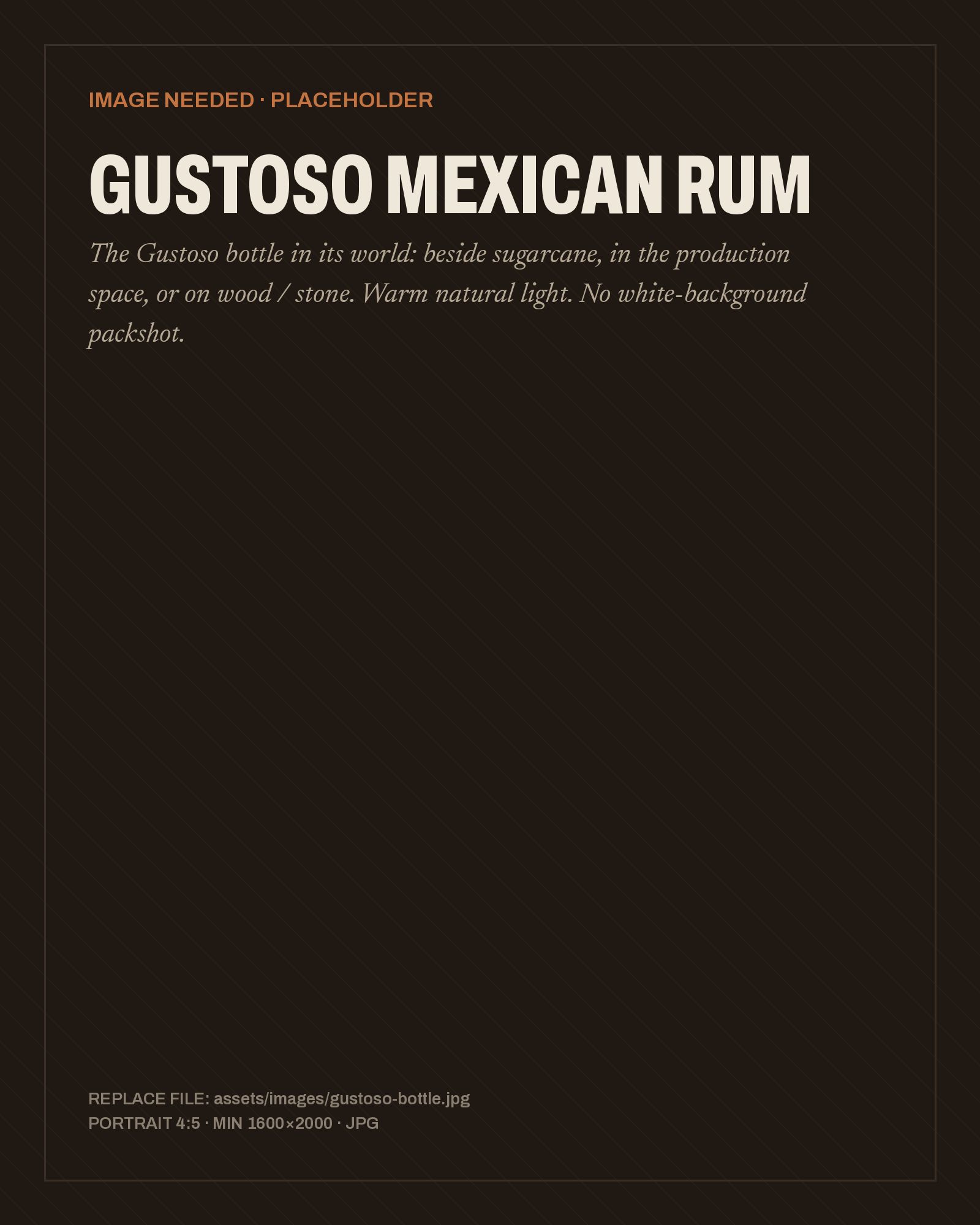 A bottle of Gustoso Mexican Rum.